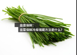 韭菜保鮮冷庫儲藏方法推薦，儲藏兩個月不變質(zhì)！